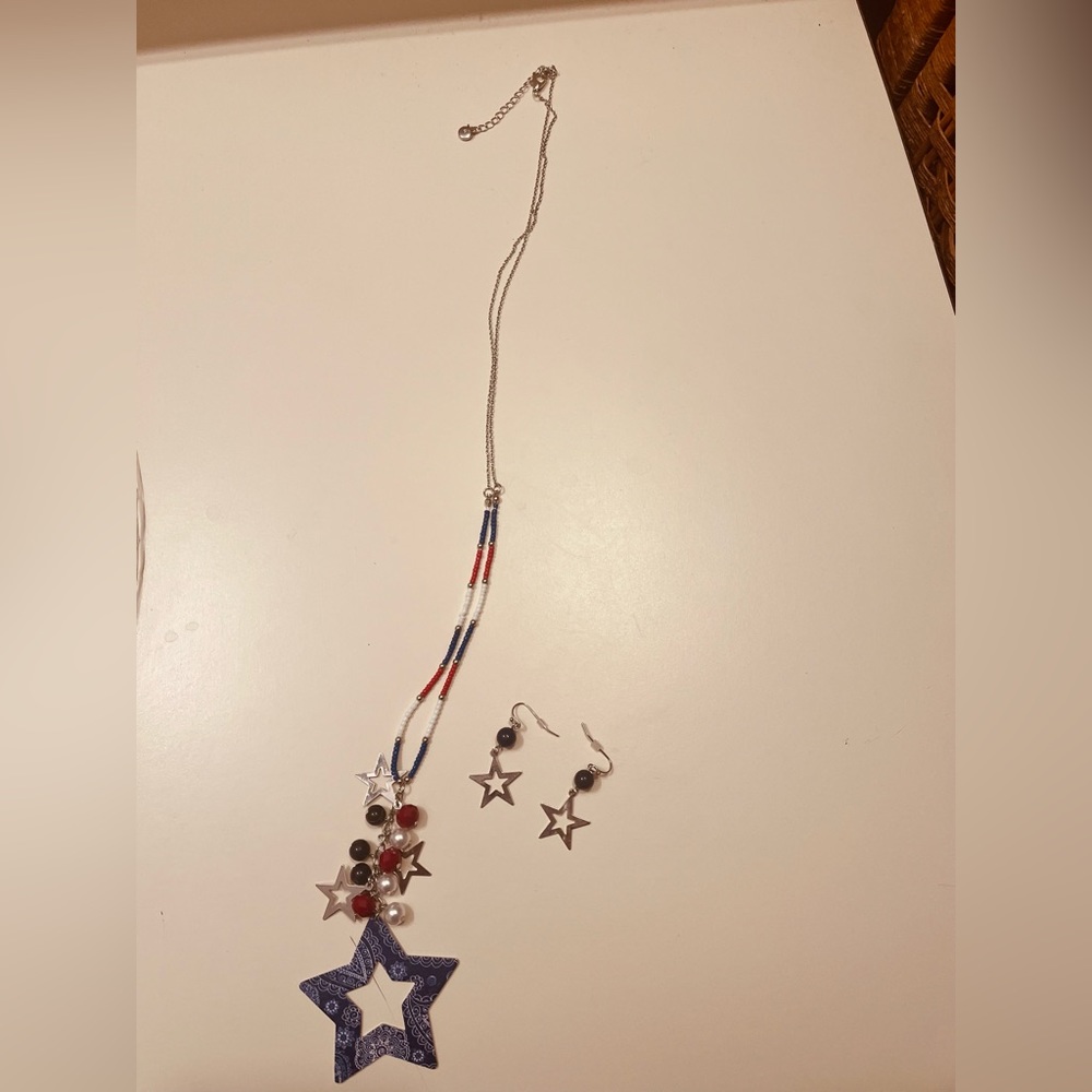 Stainless steel set necklace and earrings for women